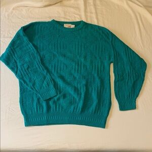Vintage 80s The Fox Collection Cotton Textured 3D Knit Sweater